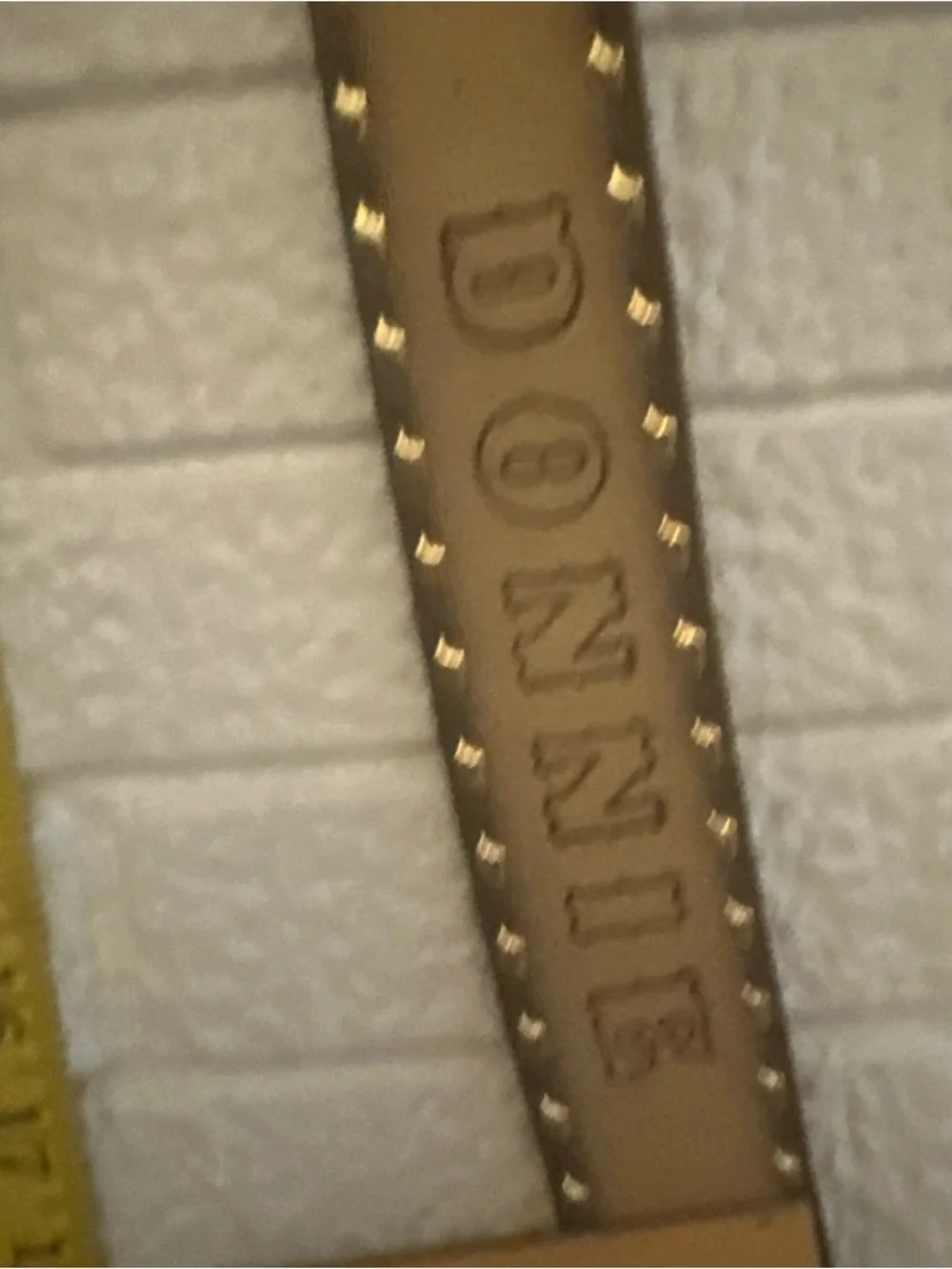 Vintage Tooled Leather Belt BROWN Embossed Name BELT DONNIE 32